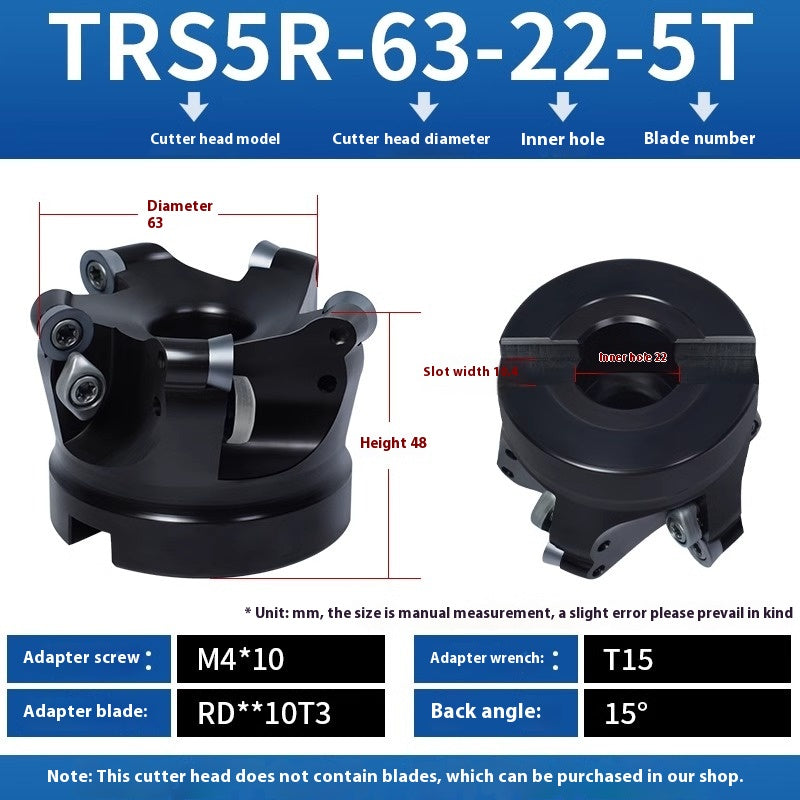 2078-CNC EMR round nose milling cutter head 50R5 plane finishing milling machine cutter head machining center 80/160/63R6 flying cutter head Shandong Denso Pricision Tools Co.,Ltd.